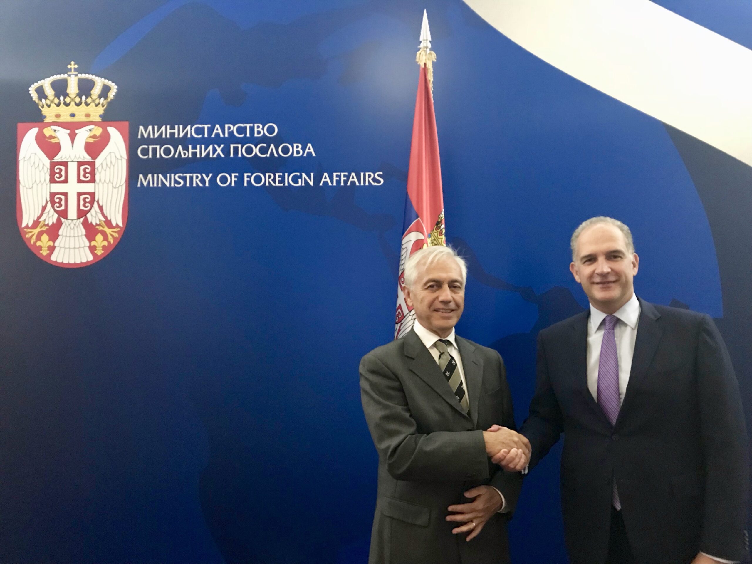 Ambassador Alberto di Luca in talks with the Political Director of the Ministry of  Foreign Affairs, Ambassador Zoran Vujić.